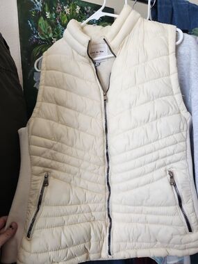 Cream Quilted Puffer Vest